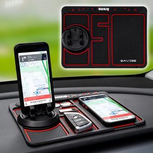 Tappetino 4 in 1 per cruscotto auto - Supporto per telefono, linee luminose | MATDOCK