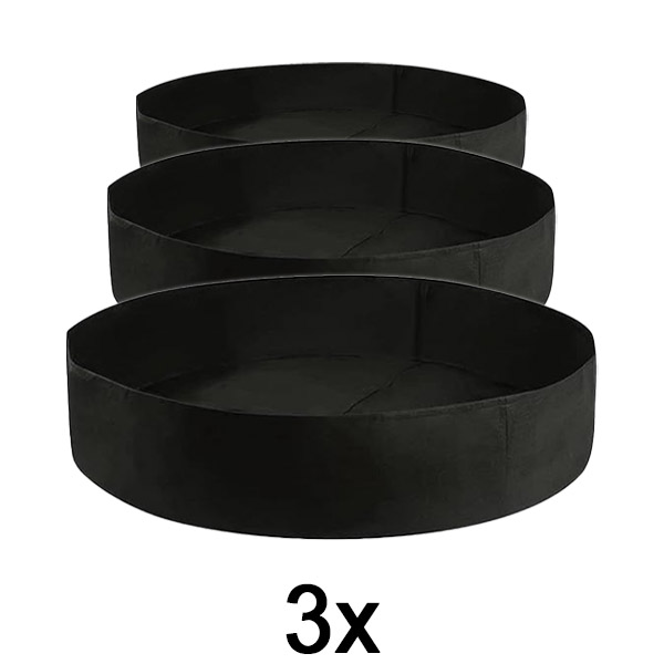 3x Letto da giardino rialzato in tessuto – 90 x 30 cm, feltro traspirante | PLANTIE