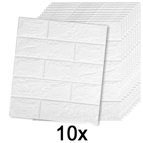 2x (5 pezzi) Carta da parati autoadesiva in mattoni con motivo 3D | BRICKSBY